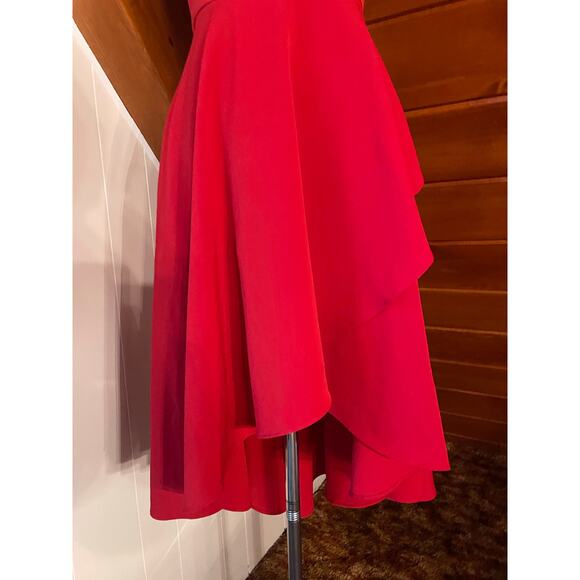 Lulus Chance to Dance Bright Red High- Low Asymmetrical Dress sz S - Picture 4 of 7